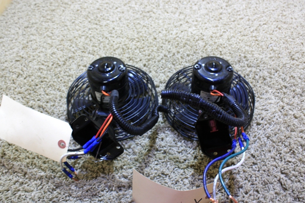 RV Interiors USED MOTORHOME SET OF 2 BY FLEETWOOD BLACK DASH FANS RV