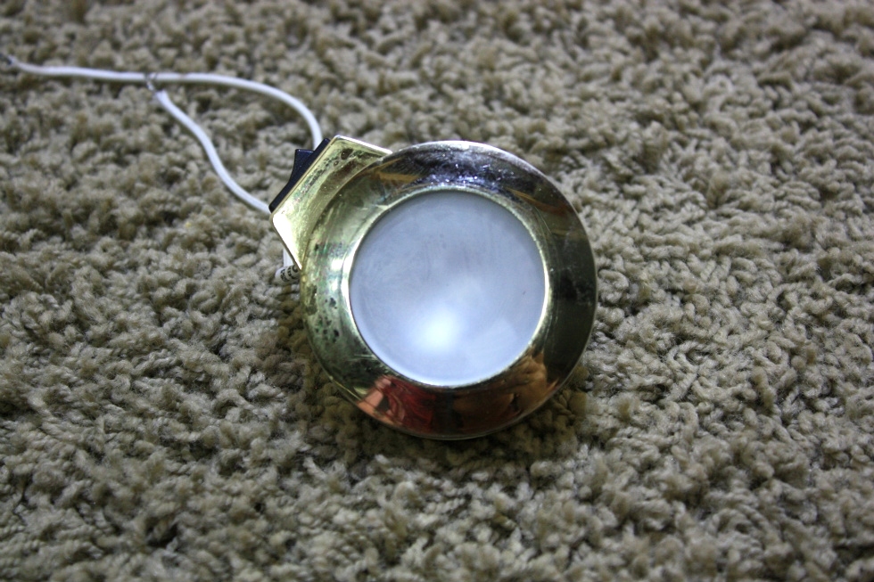 RV Interiors USED MOTORHOME GOLD PUCK LIGHT WITH ON OFF SWITCH FOR RV Interiors USED MOTORHOME GOLD PUCK LIGHT WITH ON OFF SWITCH FOR