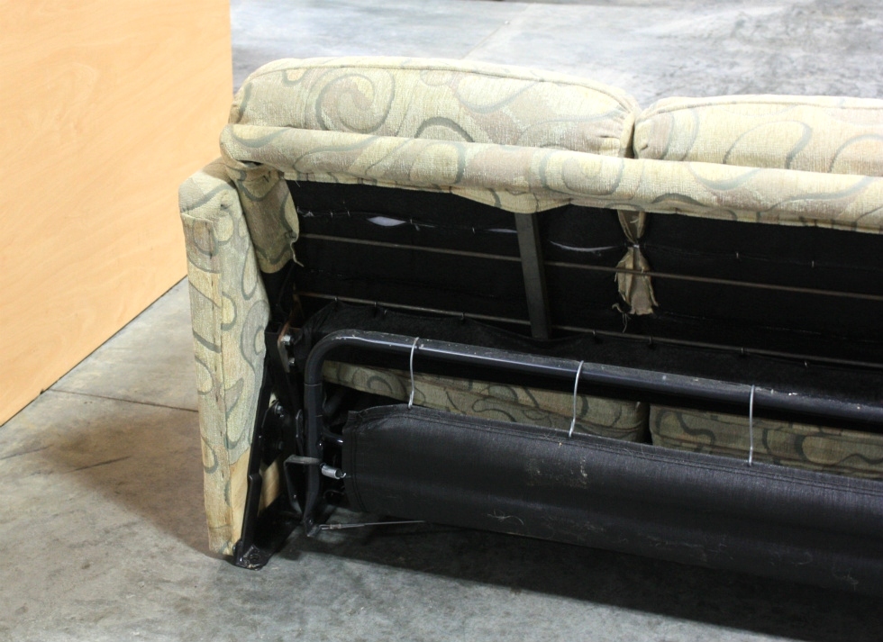 RV Furniture USED RV SWIRL PATTERN CLOTH PULL OUT SLEEPER SOFA FOR SALE