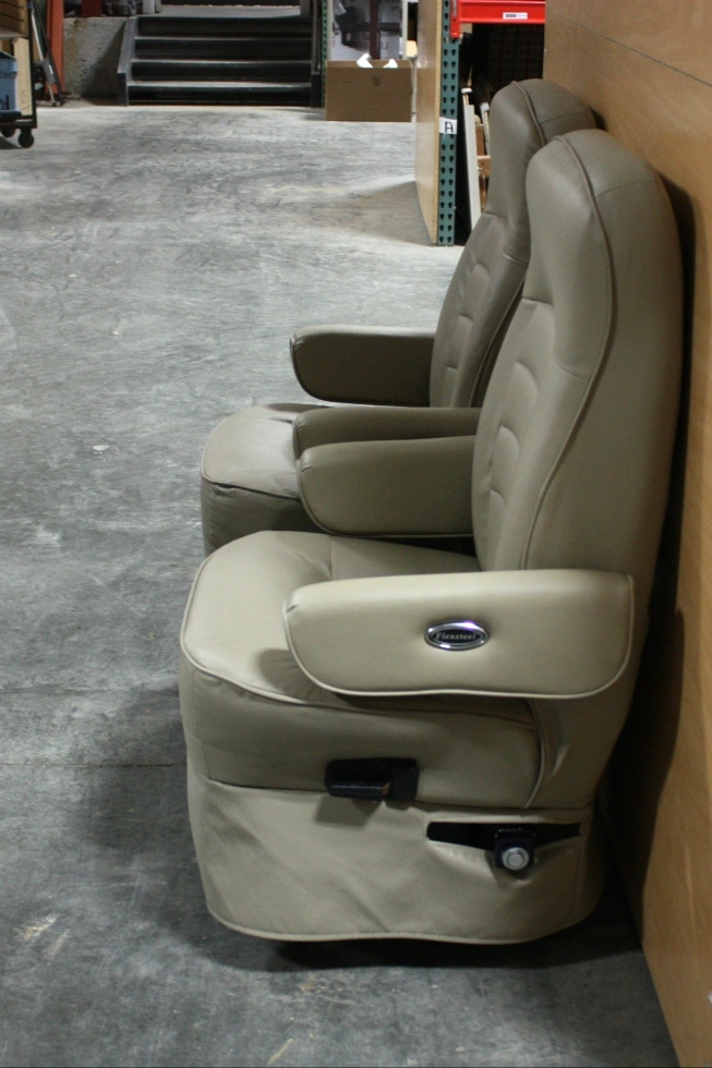 RV Furniture USED FLEXSTEEL ULTRA LEATHER RV CAPTAIN CHAIR SET FOR SALE